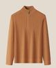 Men's 100% Pure Wool Half-Zip Turtleneck Sweater - Warm, Thick Knit for Fall/Winter