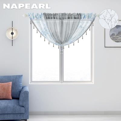1PC moderno modello di rami in rilievo splicing tulle mantovana finestra asta tasca tenda trasparente da cucina