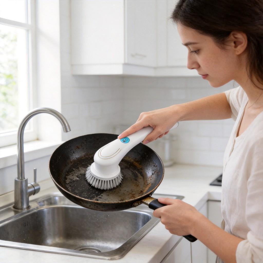Kitchen Cleaning Brush Set With Multifunctional Electric Heads For Home Use