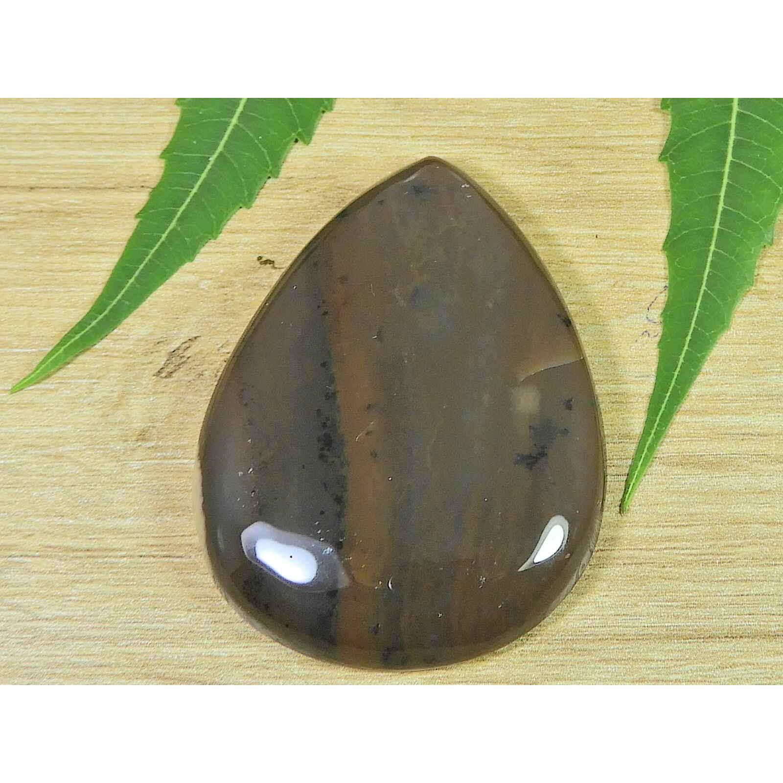 

34X52MM Natural Honey Pear Dendrite Shape Cabochon Loose Gemstone 118Cts. SK-3455