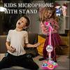 Gold Toy Kids Cartoon Music Microphone With Stand Can Connect With Mp3,Real Echo Sounds Toys Gift