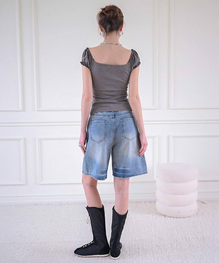 KOOLKITTEN Retro Low Bermuda Denim Shorts (Light Indigo)