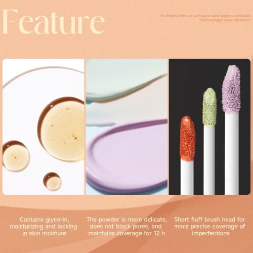 [2024 Limited] Concealer Concealer Popular Dark Circle Eraser Concealer Pencil (Bear, Acne Scars, Scars, Stains, Pore Cover) 6.5ml (04#Yellow)