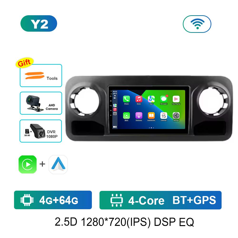 Android OS Carplay Car Radio Multimedia Player for Benz Sprinter 2018 - 2022 GPS Navi WiFi IPS Screen DSP Stereo 4G Auto Tools