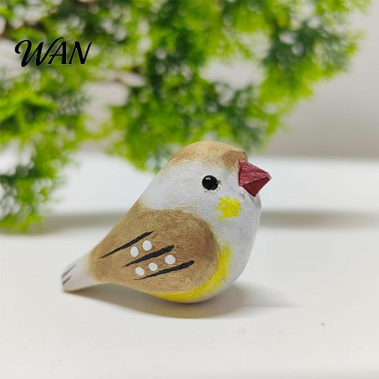 Durable Bird Figurine Handmade Wooden Carving Statue Miniature Wildlife Sculpture for Living Room Office Desktop TV Stand Decor Gifts Lovers
