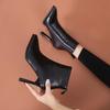 Women's Genuine Leather Pointed Toe Ankle Boots, 2025 High Heel Stilettos for Autumn/Winter, Versatile Slimming Martin Boots for Men and Women.