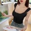 White Atmosphere Feeling Camisole Undershirt Women, Versatile with Bra Pads Department, with Bow Short Models Outside Slim Bottoming Tops