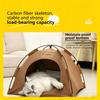Tenda/Letto per Animali Semi-Chiuso per Tutte le Stagioni con Cuscino Rimovibile Portatile Pieghevole Casa per Animali per Interno Esterno Viaggio Campeggio