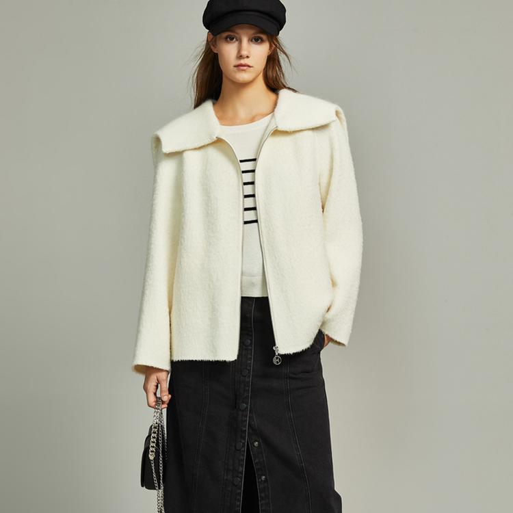 ELLE French Style High-End Woolen Double-Sided Coat With Zipper Women coats EN35997
