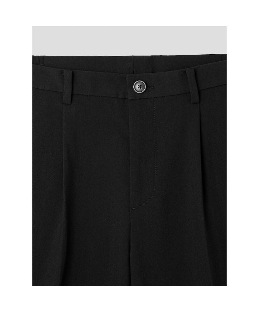 SHIFT.G Semi Wide Onetuck Slacks Black