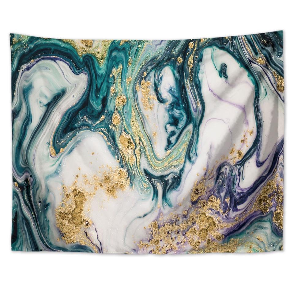 Tapestry Quicksand Wall Covering Marble Background Cloth Flow Pattern Decorative  Blue  Living Room  Decoration