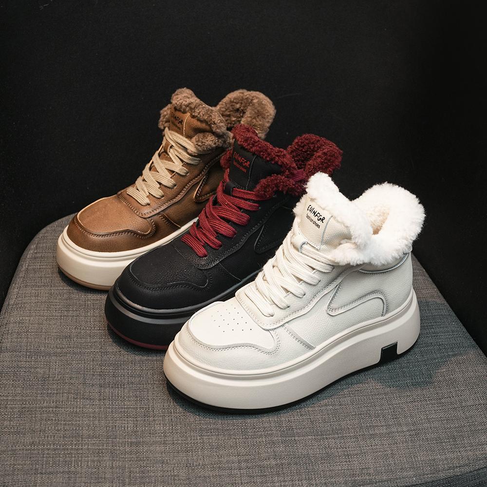 2025 autumn and winter new retro casual shoes versatile thermal short boots velvet thick-soled high-top shoes children