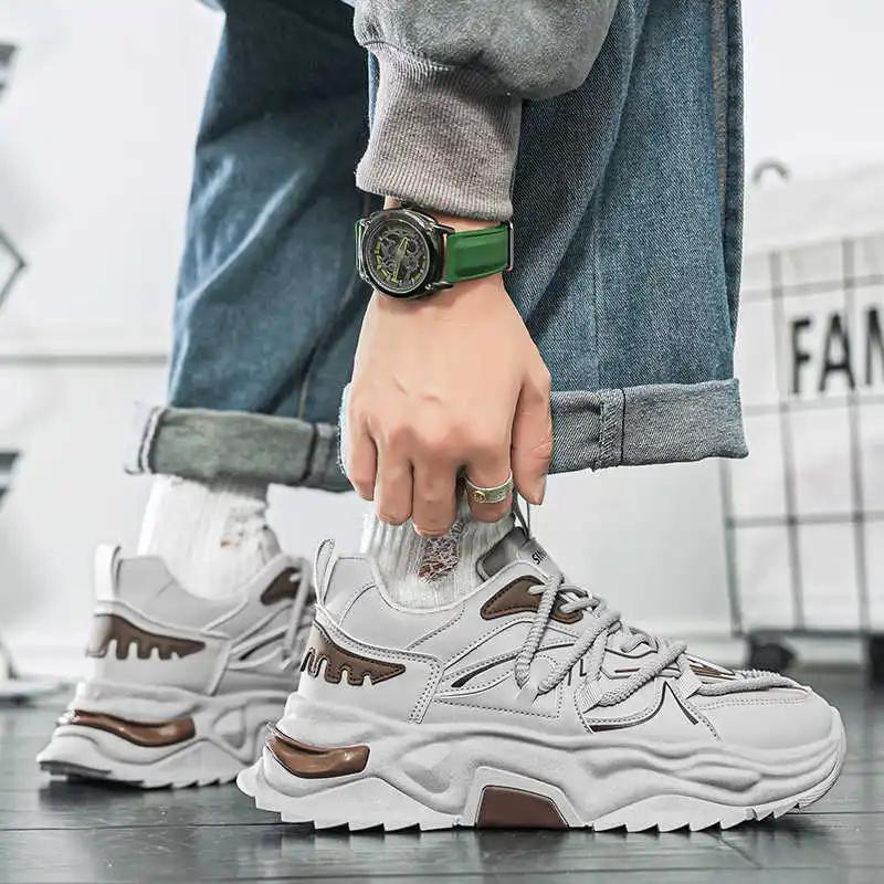 Fashion Non-slip Flat-heeled Mans Orange Sneakers Walking Summer Shoes For The Elderly Beige Boots Sport Comfortable Cute All Brand