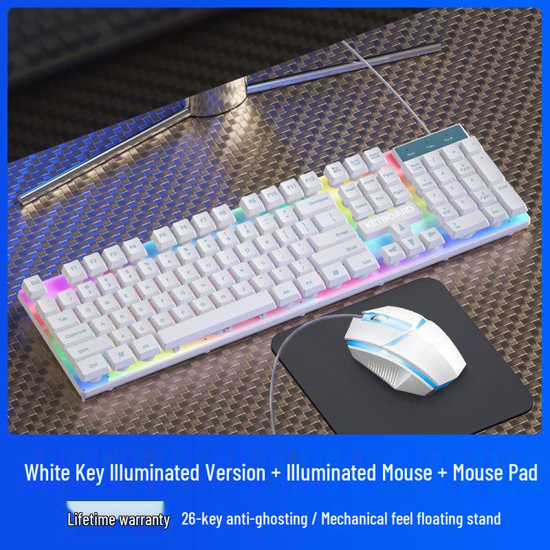 Universal Wired Business Keyboard & Mouse Set – Silent Office 3-Piece for PC, Laptop, Desktop