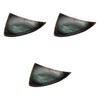 Set of 3 Fresh Green Glass Triangular Plates X 17 X 4 Irregular Shaped Ceramic Setomonohonpo (Wave Carving) [23 Cm] Plates, Reinforced,
