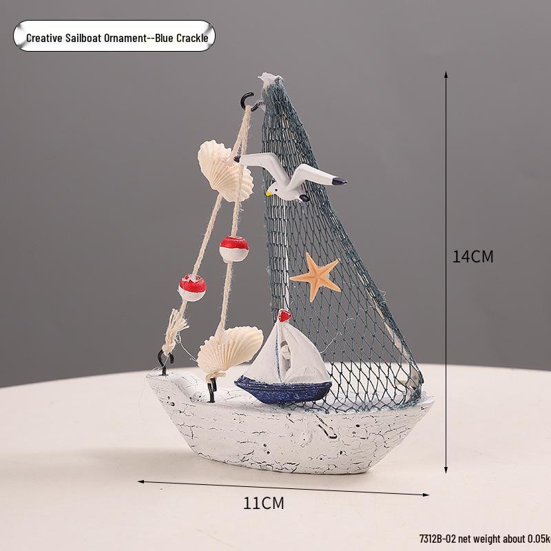 Model Velier din Lemn Mediteranean - Ornament Mic pentru Decorul Casei