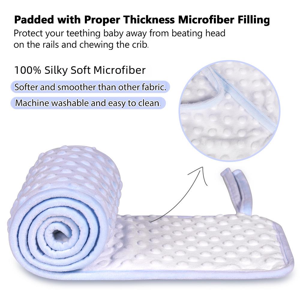 Soft Crib Rail Cover Set - 3-Piece Baby Anti-Chewing Guard Rails