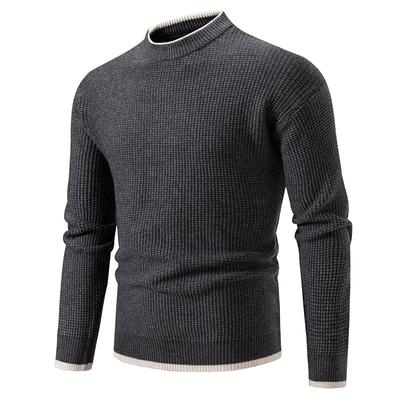 Nuovo Pullover in Maglia con Collo a Intreccio Autunno e Inverno Maglione Giovanile Slim-fit