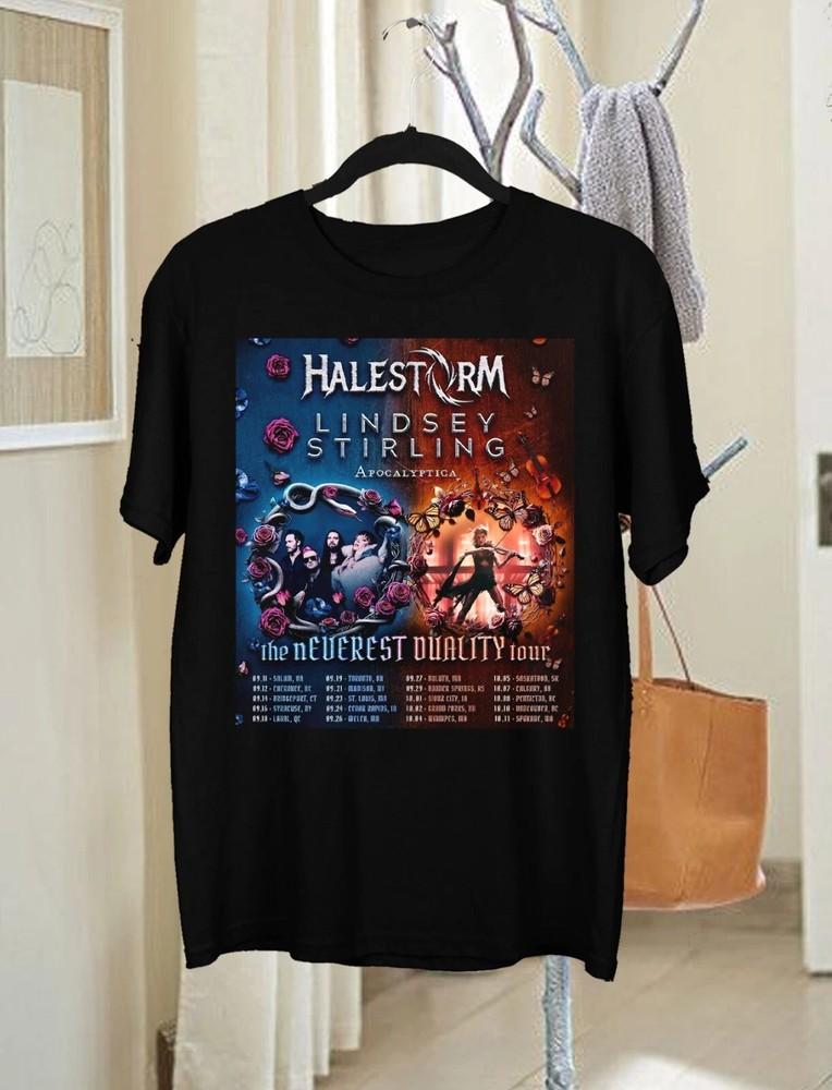 Halestorm 2025 Tour Short Sleeve Black All Size Tee Unisex T-Shirt XL