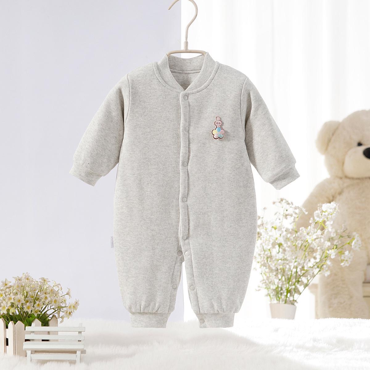 

Весенне-осенний детский хлопковый ромпер: Стеганый бархат, длинный рукав, тонкий комбинезон для новорожденных 59 cm