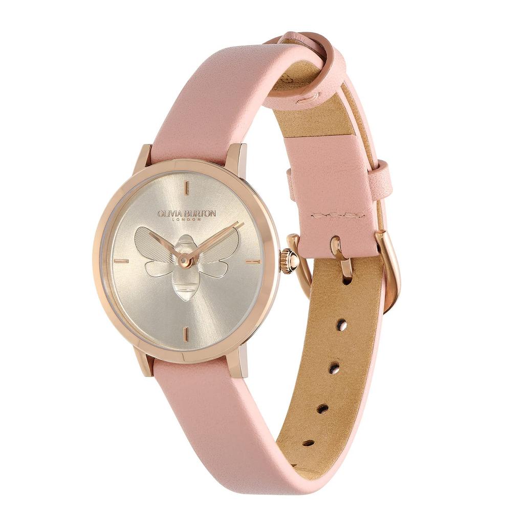 Authorized Dealer Olivia Burton Watch Ladies ob24000018 Signature 28mm B Ultra Slim Carnation Gold Blush Leather Strap Watch [OLIVIA BURTON] &