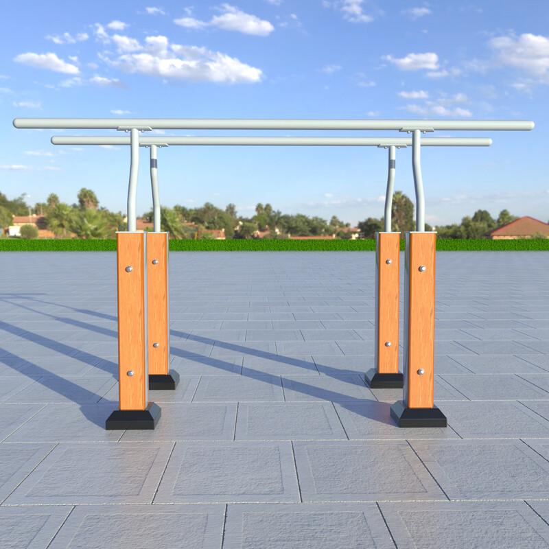 Outdoor Plastic Wood Parallel Bars for Elderly