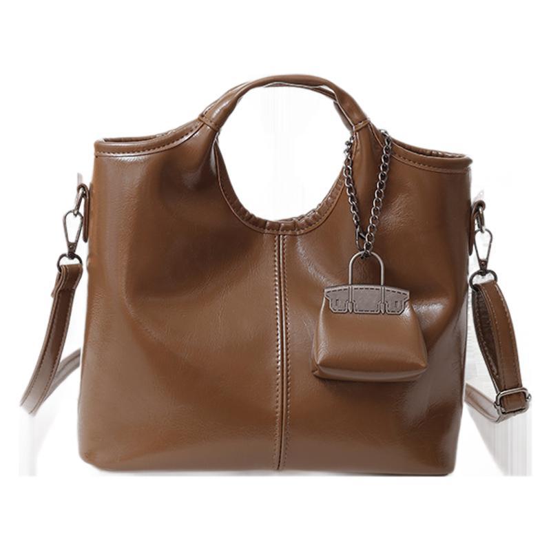 Retro women's portable tote bag women's bag 2025 autumn and winter new commuter shoulder messenger bag mother and child bag