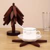 Wooden Trivetfor Hot Dishes Folding Tree Shape Black Walnut Table Mat Holders Heat Insulated Pad Set Coasters Anti Scald Heat