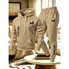 Mens Casual Tracksuit Hoodie Sweatpants Set Solid Color Simple Couple Style