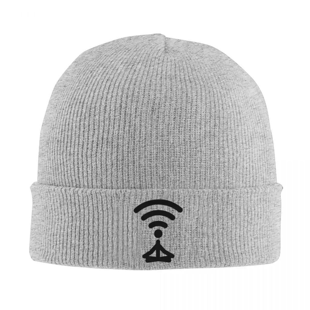 New Meditate Wifi Icon Warm Knitted Cap Fashion Bonnet Hat Autumn Winter Outdoor Beanies Hats For Unisex Adult