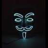 Halloween Glowing V Mask EL Wire Neon Light Up Anonymous Mask Cosplay Horror Luminous Mask for Man Women Haunted House Props