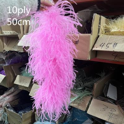 DIY 50 CM Ostrich Feather Boa Trimming 10/8/6/4/2ply Natural Ostrich Feather Clothing Shawl Wedding Decoration Plume Scarf Customiz