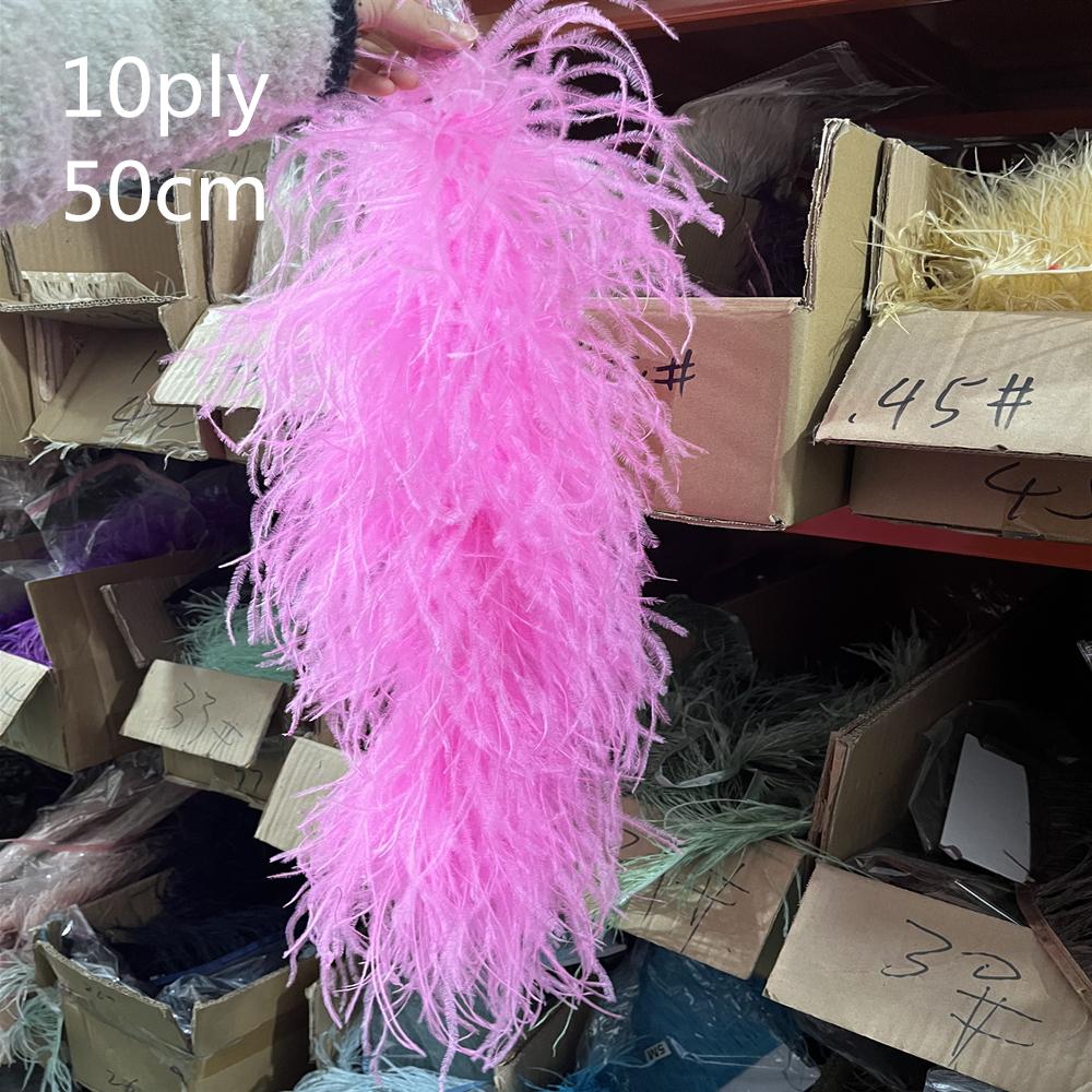 DIY 50 CM Pštrosí boa lem 10/8/6/4/2 vrstvy Přírodní pštrosí peří Oblečení Šála Svatba Dekorace Pštrosí peří šátek Přizpůsobení