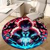 1pc Anime Design Round Carpet - Demon Slayer Theme, Office Chair Mat, Non-Slip Rug for Home Decor, Seasonal Gift, Suitable for Office, Living Room