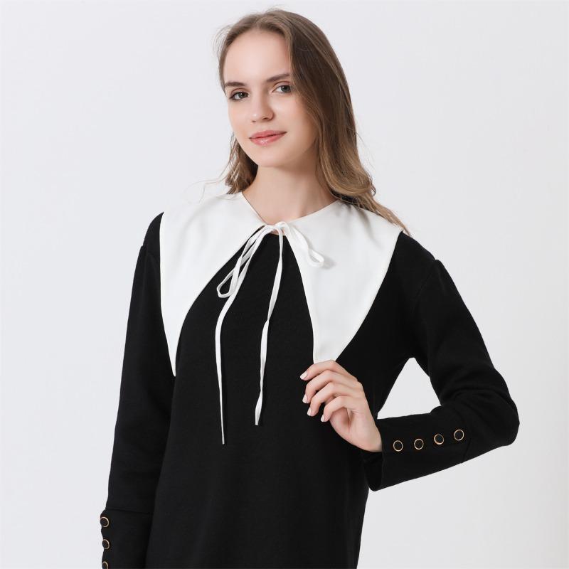 Navy Style Big Pointed Fake Collar Lapel Black White Small Shawl Neckwear Decorative Women's Detachable Detachable False Collar