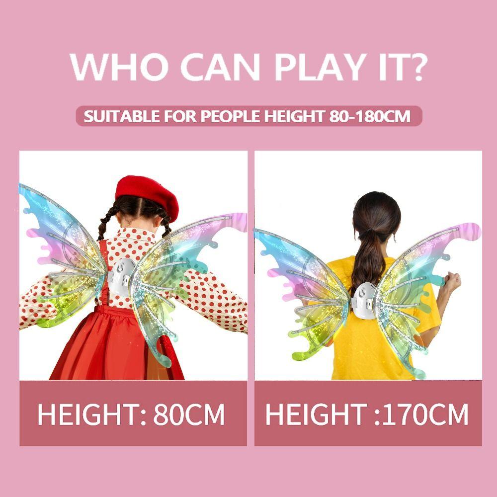 with Music Lights Moving Elf Wing Glowing Shiny Lights Fairy Wings  Halloween