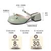 Solid color bow thick heel girl bag head drag wear spring and summer new sweet floral temperament fashion high heeled sandals