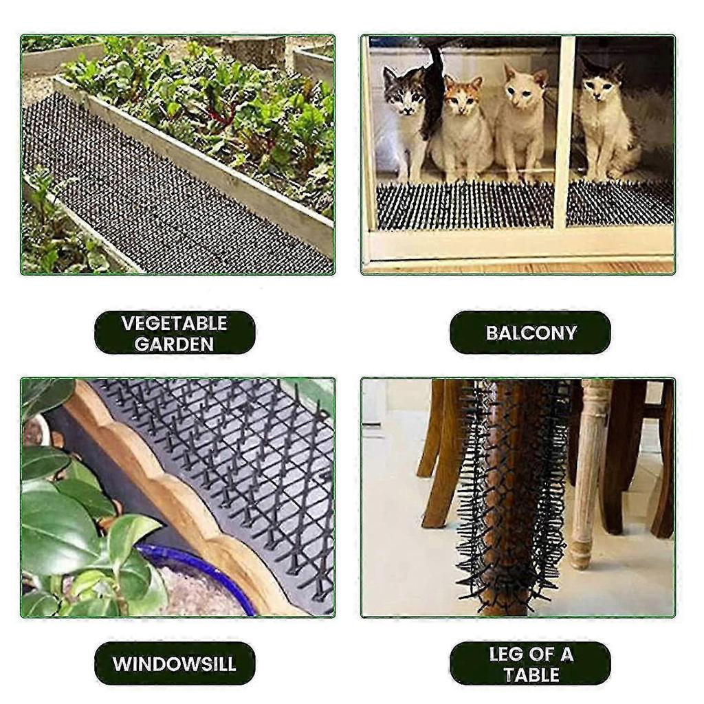 12pcs Cat Repellent Spiked Mat for Garden Outdoor Digging Deterrent Strip