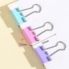 30pcs Pink Paper Clip 25mm Foldback Metal Binder Clips Green Grip Clamps Office School Stationery Clip Paper Document Clips