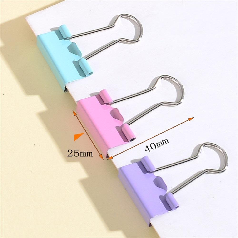 30pcs Pink Paper Clip 25mm Foldback Metal Binder Clips Green Grip Clamps Office School Stationery Clip Paper Document Clips