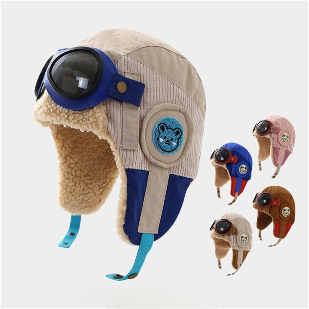 Cold Proof Pilot Hat Cute Cartoon Warm Hat Fashion Ear Protection Cap  Winter