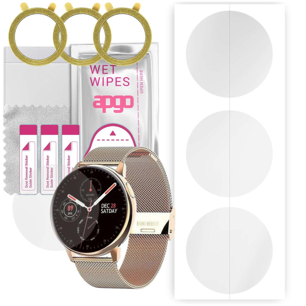 3x apgo Hydrogel Displayschutzfolie für Pacific Rose-Gold PC00133, Hydrogel Film, mit Positionierungsschicht, einfache Installation