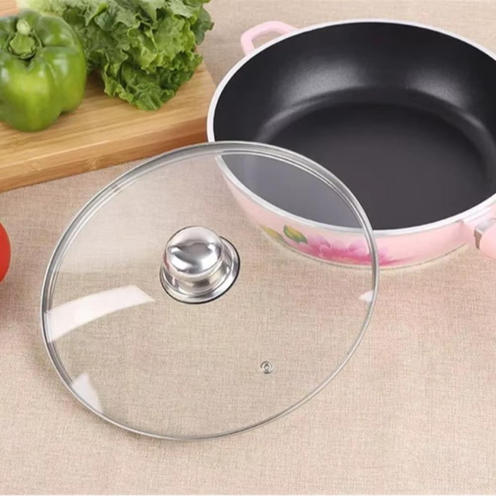 Nerezová ocel, tvrzené sklo, víko na hrnec, kulaté víko na wok, nádobí, díly, kuchyňské příslušenství