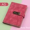 Caderno com Senha de Atmosfera Simples Capa de Couro PU Caderno A5 Sala de Aula