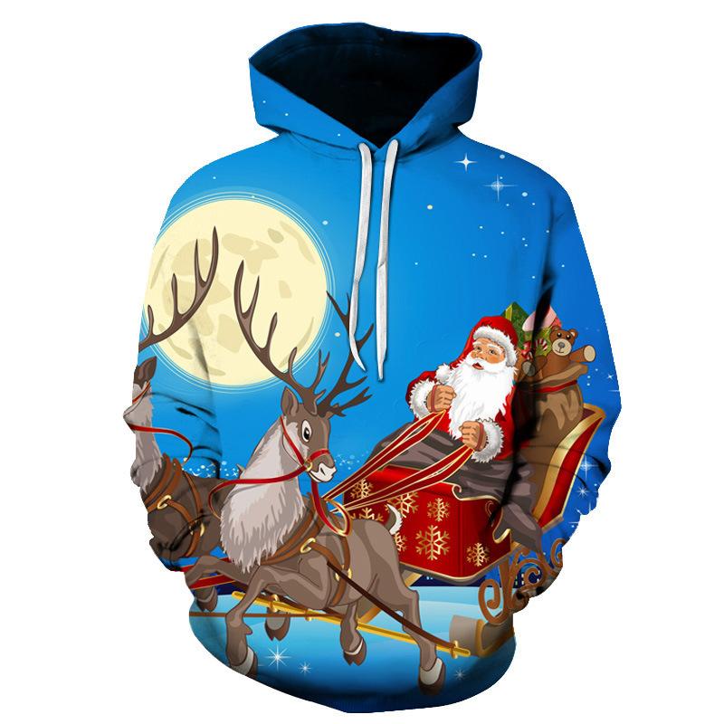 Spring Autumn Men's Hoodies Christmas Series 3D Printed Sweatshirt Long Sleeve Pullover Loose Comfortable Casual Couple Hoodie