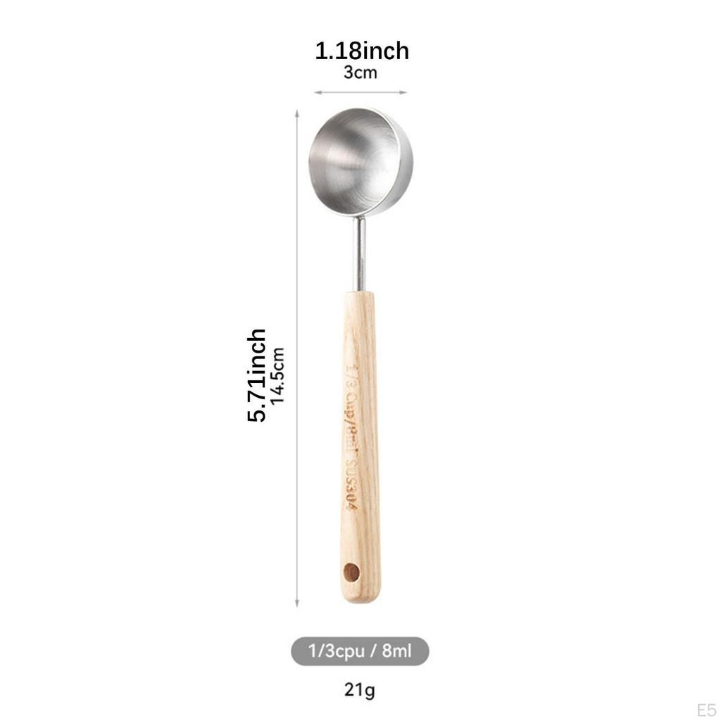 Coffee Measuring Spoon ,Baking Seasoning Spoon, Kitchen Utensil, Wood Handle, Measure Tool