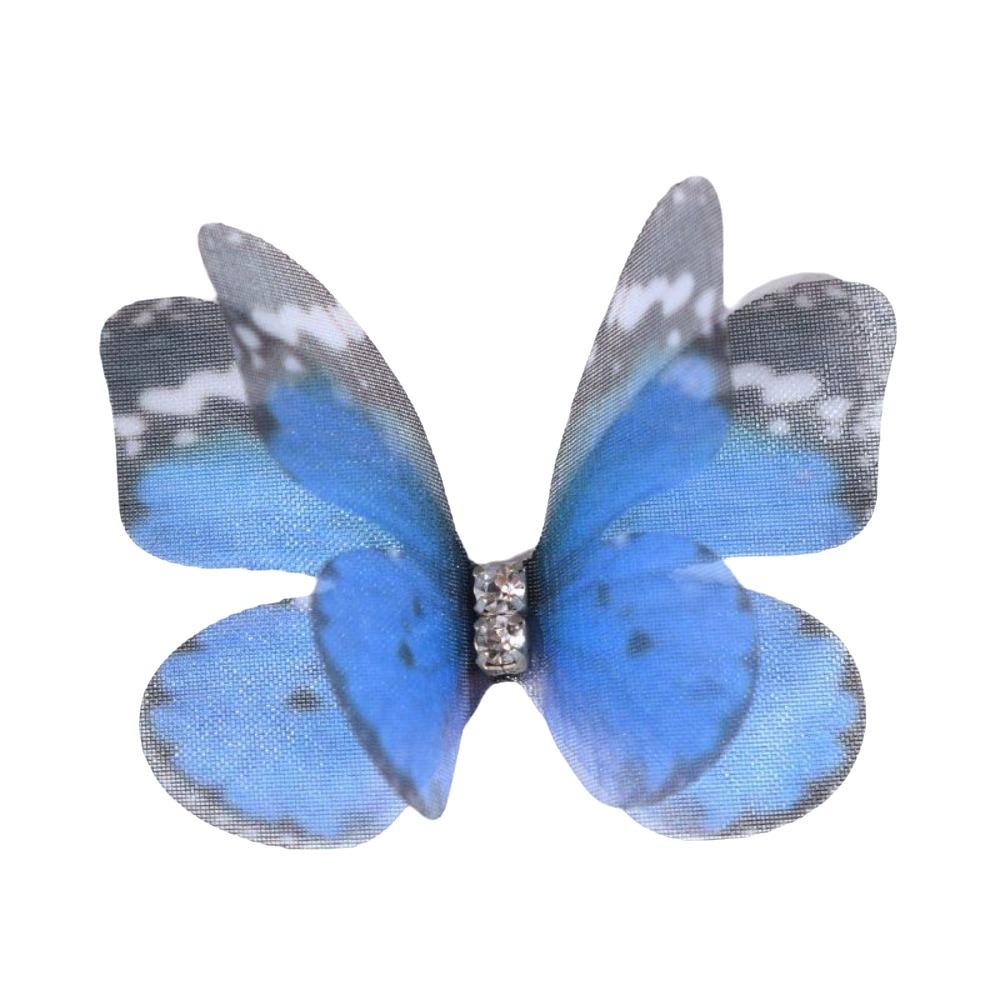 50pcs Gradient Color Fairy Chiffon Butterfly 4CM Sewing Craft Decoration  Garment Design Materials