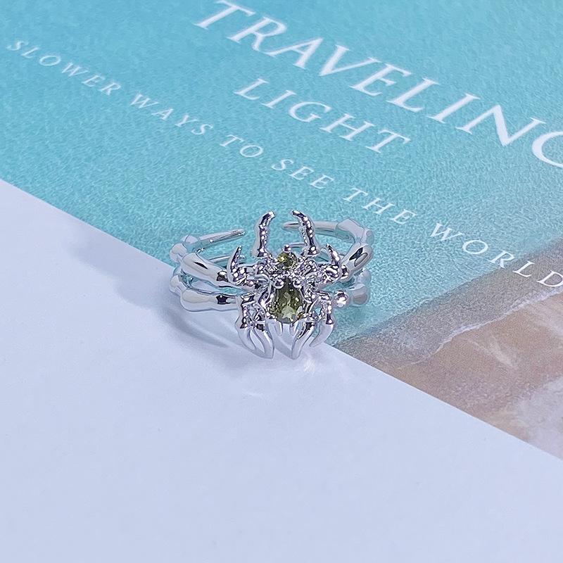 Light Luxury Full Diamond Inlaid Zircon Super Flash High-End Open Ring Niche Exquisite Elegant Personalized Ring