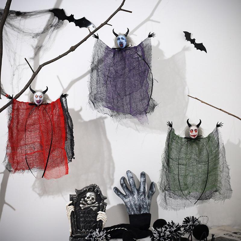 Halloween Horror Dolls Toy Pendant Evil Ghost Pendant Ornaments Haunted Houses Props for Halloween Festival Party Decor Supplies