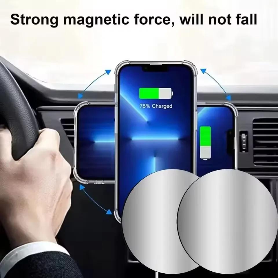 Xiaomi 1-5PCS 8CM Magnetic Metal Plate Disk for Mobile Phone Tablet Universal Self Adhesive Iron Disk Patch Sticker for Magnetic Holder